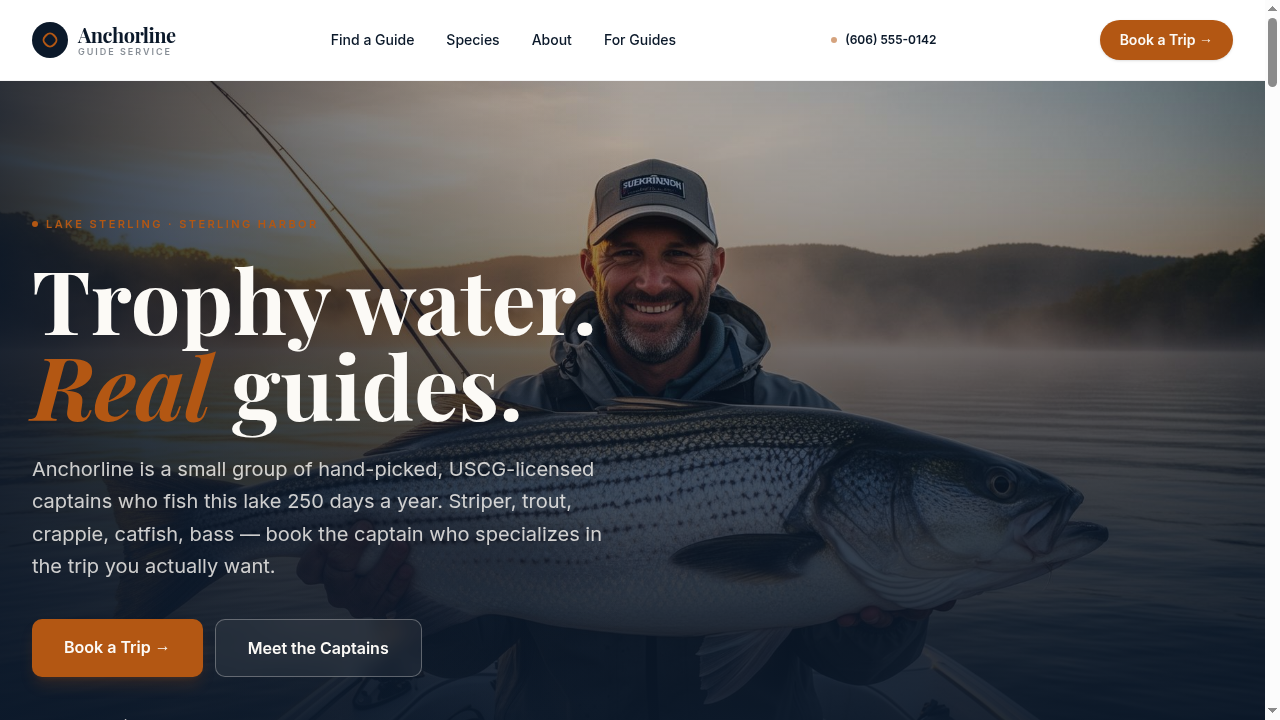 Anchorline Guide Service — Specialty website template preview